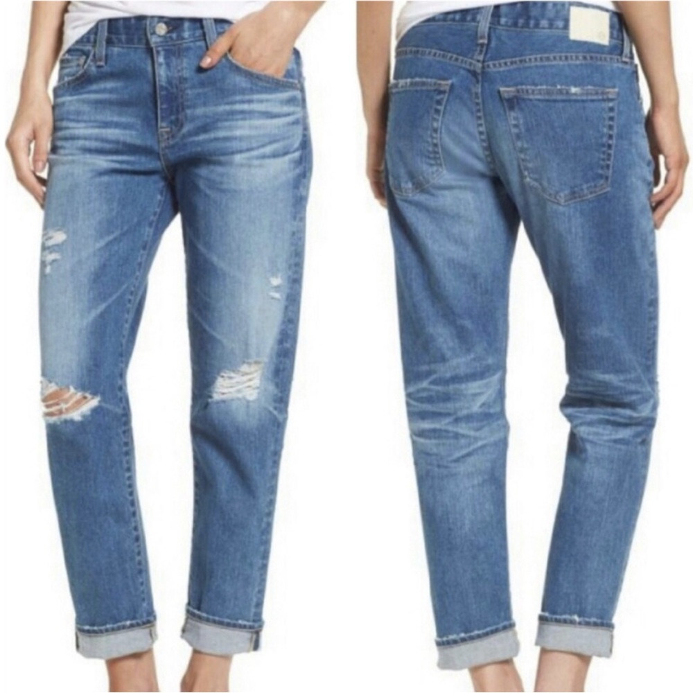 Ag Adriano Goldschmied Ex Boyfriend Jeans Relaxed Fit Distressed